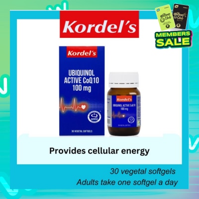 KORDEL'S Ubiquinol Active Coq10 100mg Vegetal Softgel (To Optimal Heart Health & Energy) 30s