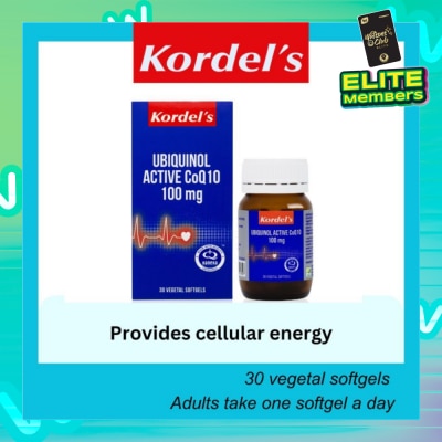 KORDEL'S Ubiquinol Active Coq10 100mg Vegetal Softgel (To Optimal Heart Health & Energy) 30s