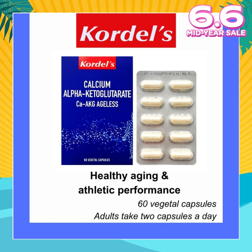 Calcium Alpha-Ketoglutarate Ca-Akg Ageless Vegetal Capsule (For Healthy Aging & Athletic Perfomance) 60s