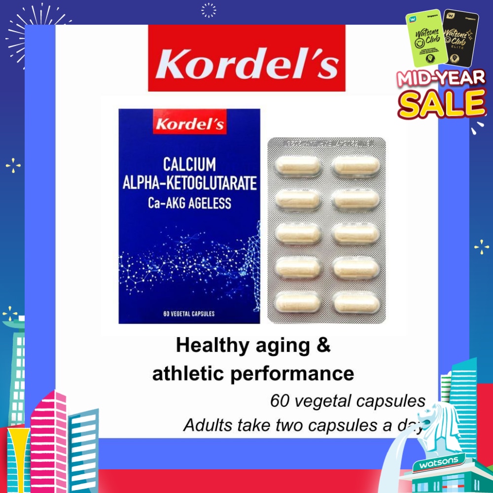 Calcium Alpha-Ketoglutarate Ca-Akg Ageless Vegetal Capsule (For Healthy Aging & Athletic Perfomance) 60s