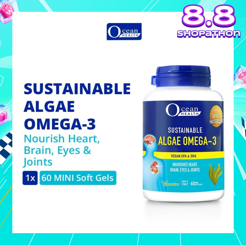 Sustainable Algae Omega-3 Mini Soft Gel (For Nourish Heart, Brain, Eyes & Joints) 60s