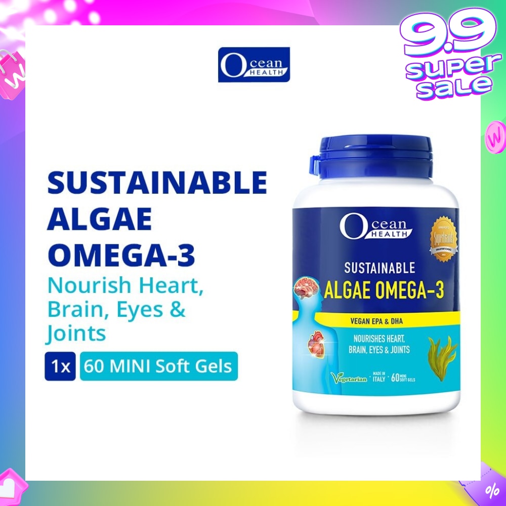 Sustainable Algae Omega-3 Mini Soft Gel (For Nourish Heart, Brain, Eyes & Joints) 60s
