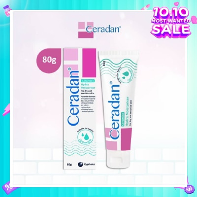 CERADAN Hydra Moisturizer (Light-textured Moisturizer + Suitable For Eczema-prone + Dry & Sensitive Skin) 80g