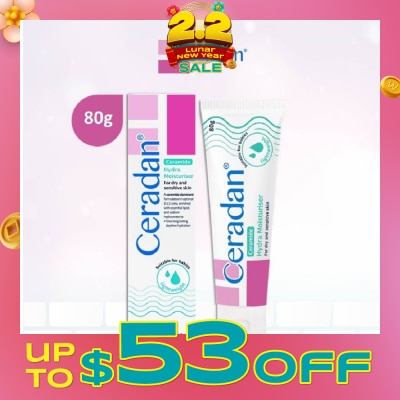 CERADAN Hydra Moisturizer (Light-textured Moisturizer + Suitable For Eczema-prone + Dry & Sensitive Skin) 80g