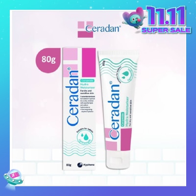 CERADAN Hydra Moisturizer (Light-textured Moisturizer + Suitable For Eczema-prone + Dry & Sensitive Skin) 80g