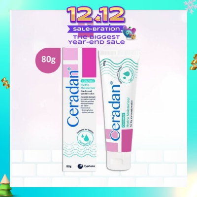 CERADAN Hydra Moisturizer (Light-textured Moisturizer + Suitable For Eczema-prone + Dry & Sensitive Skin) 80g
