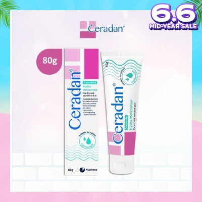 CERADAN Hydra Moisturizer (Light-textured Moisturizer + Suitable For Eczema-prone + Dry & Sensitive Skin) 80g