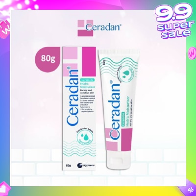 CERADAN Hydra Moisturizer (Light-textured Moisturizer + Suitable For Eczema-prone + Dry & Sensitive Skin) 80g