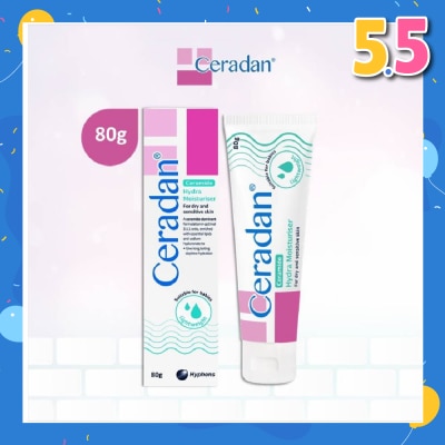 CERADAN Hydra Moisturizer (Light-textured Moisturizer + Suitable For Eczema-prone + Dry & Sensitive Skin) 80g