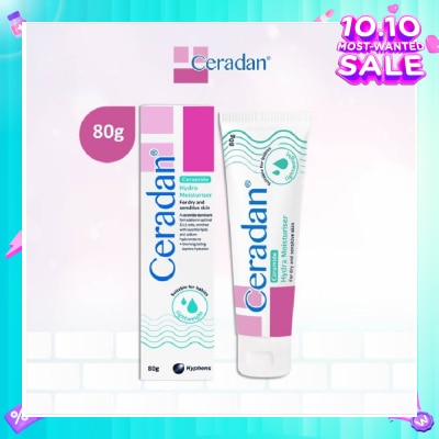 CERADAN Hydra Moisturizer (Light-textured Moisturizer + Suitable For Eczema-prone + Dry & Sensitive Skin) 80g