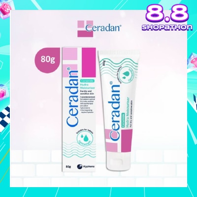 CERADAN Hydra Moisturizer (Light-textured Moisturizer + Suitable For Eczema-prone + Dry & Sensitive Skin) 80g