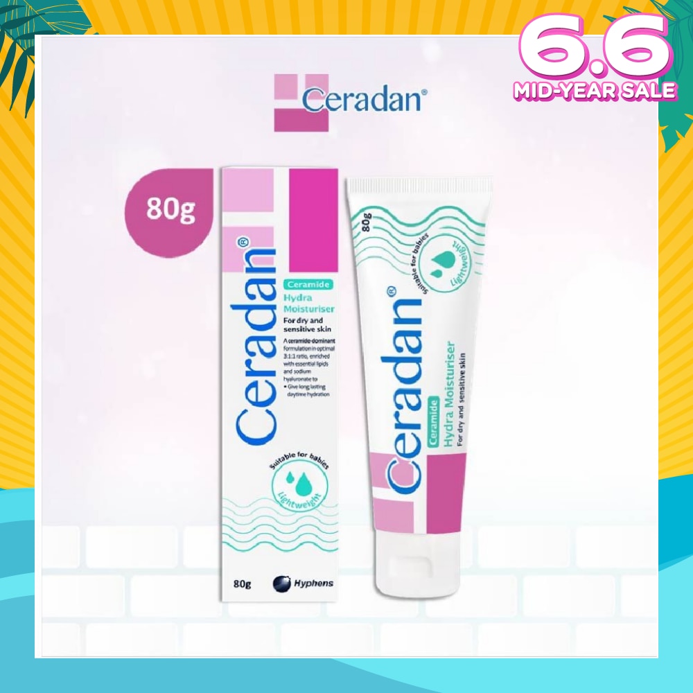 Hydra Moisturizer (Light-textured Moisturizer + Suitable For Eczema-prone + Dry & Sensitive Skin) 80g