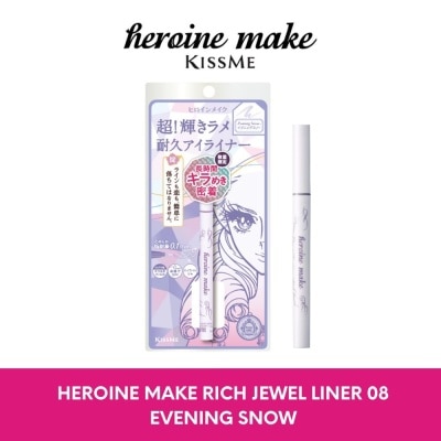 HEROINE MAKE Kiss Me Limited Edition Prime Liquid Eyeliner Rich Jewel 08 Evening Snow (Ultra-Fine 0.1mm Brush Tip) 1s