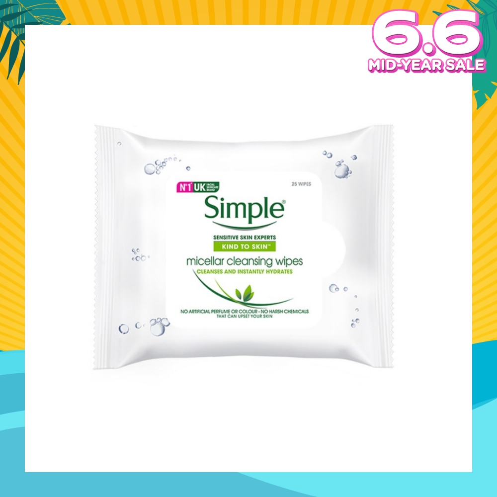 Micellar Cleansing Wipe Sheet No Artificial Perfume or Colour (Cleanses & Instantly Hydrates) 25s