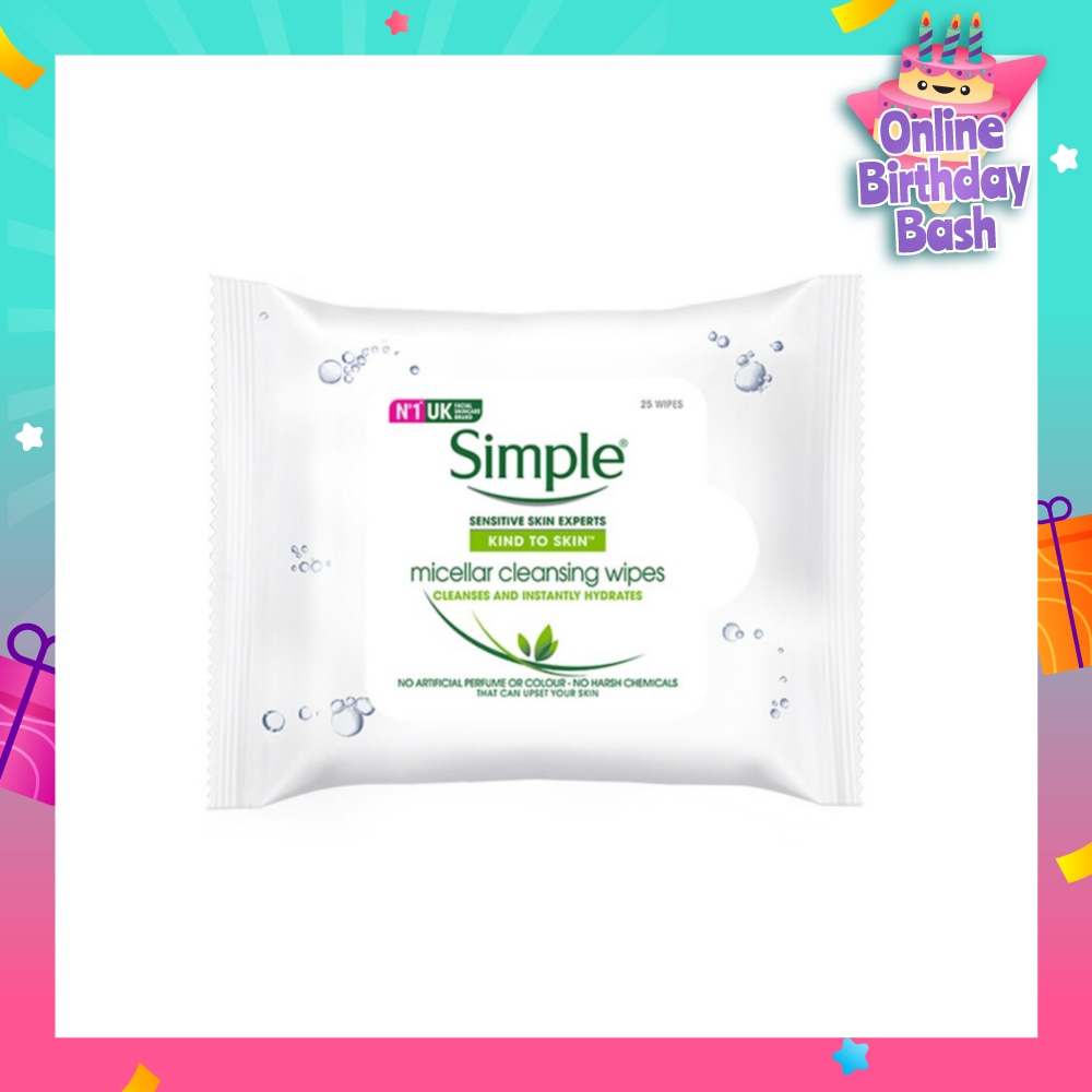 Micellar Cleansing Wipe Sheet No Artificial Perfume or Colour (Cleanses & Instantly Hydrates) 25s