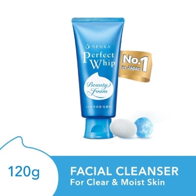 SENKA Perfect Whip Beauty Foam Facial Cleanser (Suitable for All Skin Type + For Clear & Moisturised Bare Skin) 120g