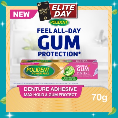 POLIDENT Power Max Denture Adhesive Max Hold & Gum Protect 70g image