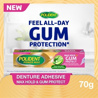 POLIDENT - Power Max Denture Adhesive Max Hold & Gum Protect 70g