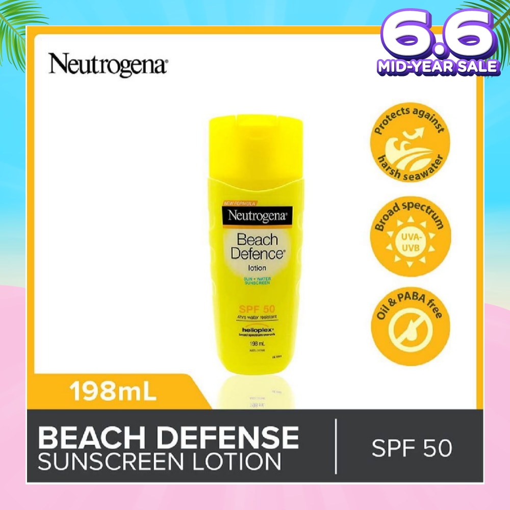 Beach Defense Sunscreen Lotion SPF50 198ml (Expiry: Jan`2026)