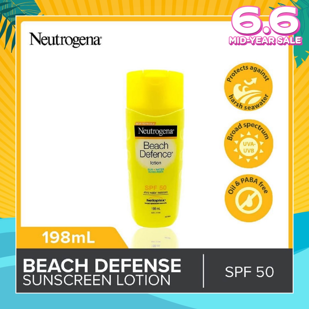 Beach Defense Sunscreen Lotion SPF50 198ml (Expiry: Jan`2026)