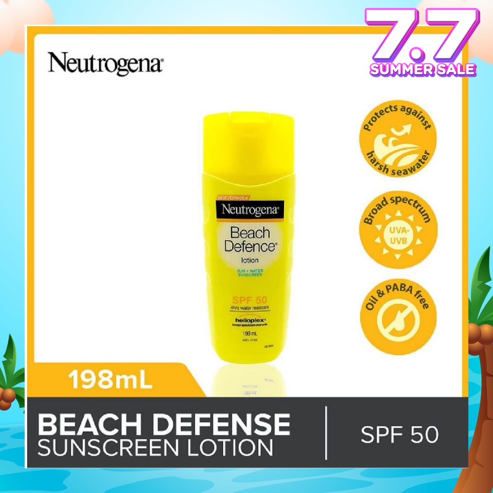 Beach Defense Sunscreen Lotion SPF50 198ml (Expiry: Jan`2026)