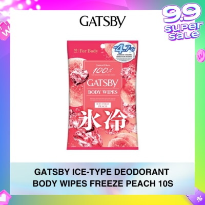 GATSBY Ice-Type Deodorant Body-Wipes Freeze Peach 10s