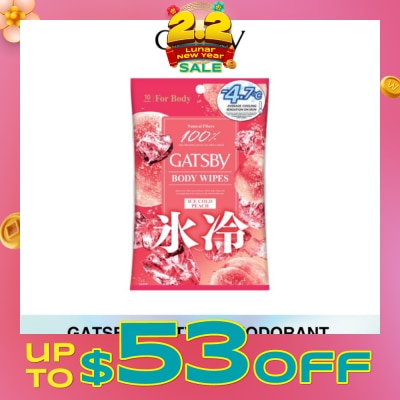 GATSBY Ice-Type Deodorant Body-Wipes Freeze Peach 10s