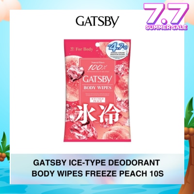 GATSBY Ice-Type Deodorant Body-Wipes Freeze Peach 10s