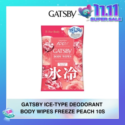 GATSBY Ice-Type Deodorant Body-Wipes Freeze Peach 10s