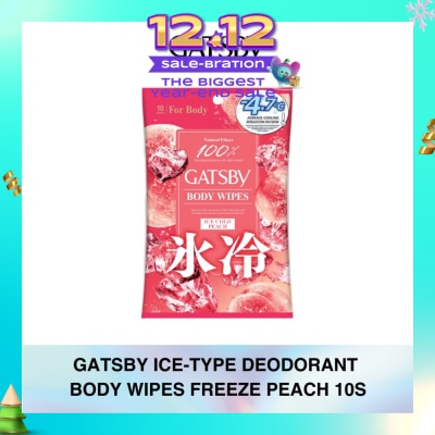 GATSBY Ice-Type Deodorant Body-Wipes Freeze Peach 10s