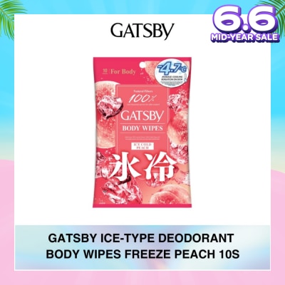 GATSBY Ice-Type Deodorant Body-Wipes Freeze Peach 10s