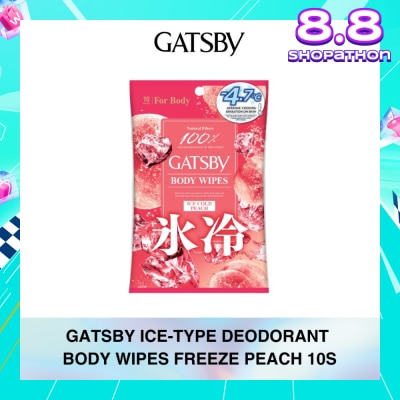 GATSBY Ice-Type Deodorant Body-Wipes Freeze Peach 10s