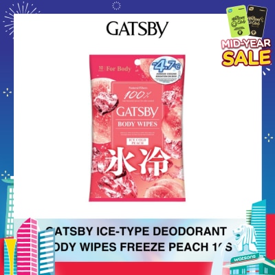 GATSBY Ice-Type Deodorant Body-Wipes Freeze Peach 10s
