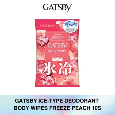 GATSBY Ice-Type Deodorant Body-Wipes Freeze Peach 10s