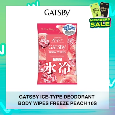 GATSBY Ice-Type Deodorant Body-Wipes Freeze Peach 10s