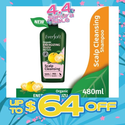EVERSOFT - Scalp Cleansing Organic Energizing Yuzu Shampoo (Suitable For Oily Scalp) 480ml