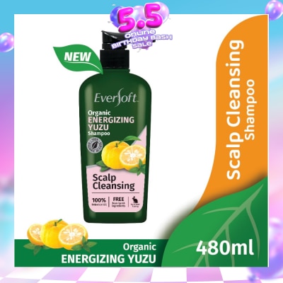 EVERSOFT - Scalp Cleansing Organic Energizing Yuzu Shampoo (Suitable For Oily Scalp) 480ml