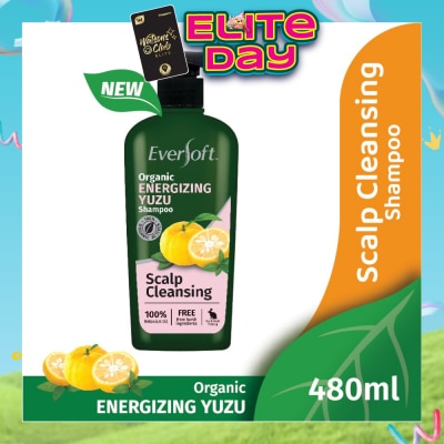 EVERSOFT - Scalp Cleansing Organic Energizing Yuzu Shampoo (Suitable For Oily Scalp) 480ml