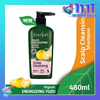 EVERSOFT Scalp Cleansing Organic Energizing Yuzu Shampoo (Suitable For Oily Scalp) 480ml