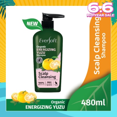 EVERSOFT Scalp Cleansing Organic Energizing Yuzu Shampoo (Suitable For Oily Scalp) 480ml