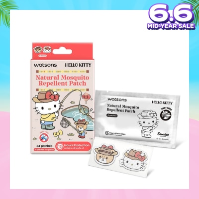 WATSONS Hello Kitty Natural Mosquito Repellent Patch Red (12 Hours Protection) 24s