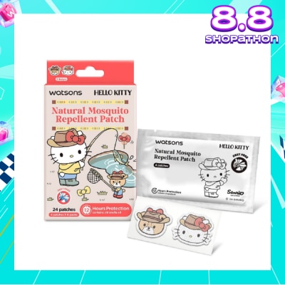 WATSONS Hello Kitty Natural Mosquito Repellent Patch Red (12 Hours Protection) 24s