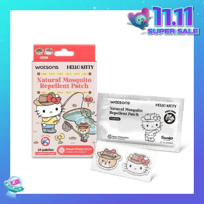 WATSONS Hello Kitty Natural Mosquito Repellent Patch Red (12 Hours Protection) 24s