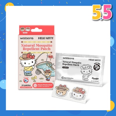 WATSONS Hello Kitty Natural Mosquito Repellent Patch Red (12 Hours Protection) 24s