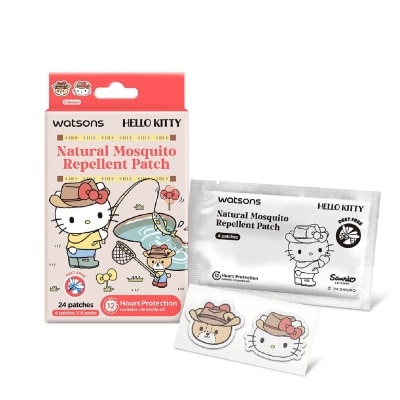 WATSONS Hello Kitty Natural Mosquito Repellent Patch Red (12 Hours Protection) 24s