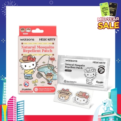 WATSONS Hello Kitty Natural Mosquito Repellent Patch Red (12 Hours Protection) 24s