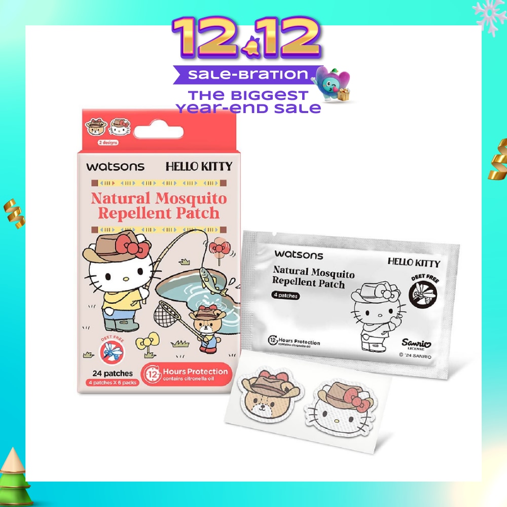 Hello Kitty Natural Mosquito Repellent Patch Red (12 Hours Protection) 24s