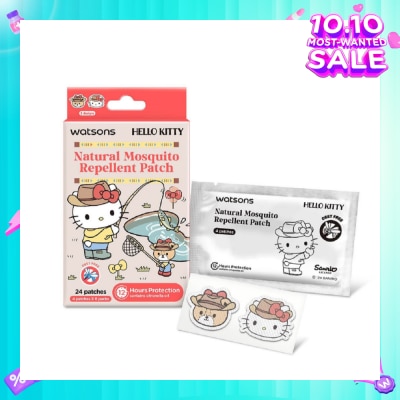WATSONS Hello Kitty Natural Mosquito Repellent Patch Red (12 Hours Protection) 24s