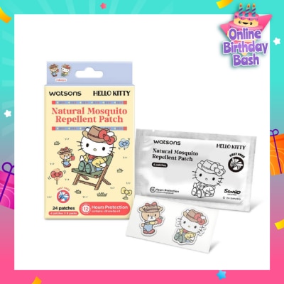 WATSONS Hello Kitty Natural Mosquito Repellent Patch Blue (12 Hours Protection) 24s