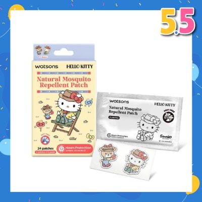 WATSONS Hello Kitty Natural Mosquito Repellent Patch Blue (12 Hours Protection) 24s